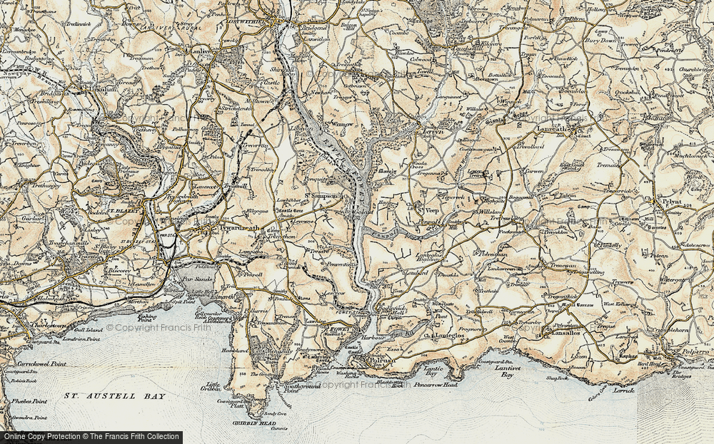 Old Map of Historic Map covering Cliff in 1900