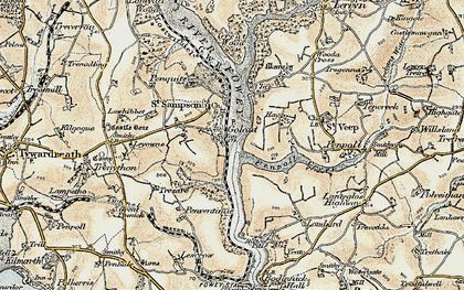 Old map of Golant in 1900