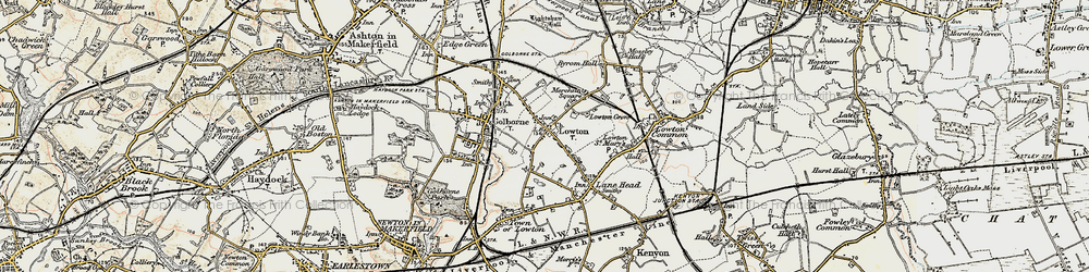 Old map of Golborne in 1903