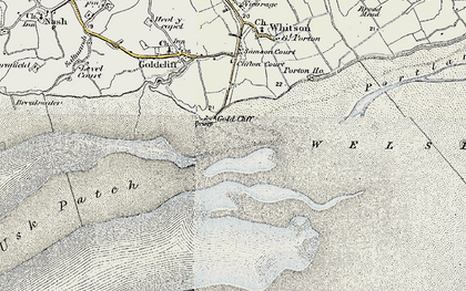 Old map of Gold Cliff in 1899-1900