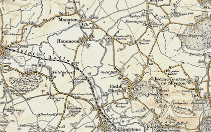Old map of Gold Hill in 1897-1909