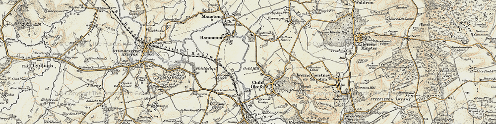 Old map of Gold Hill in 1897-1909