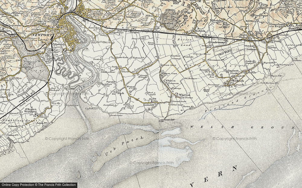 Old Map of Goldcliff, 1899-1900 in 1899-1900
