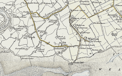 Old map of Goldcliff in 1899-1900