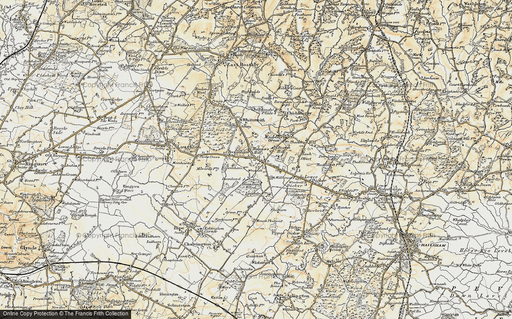 Old Map of Golden Cross, 1898 in 1898