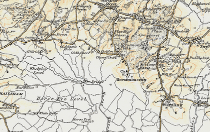 Old map of Herstmonceux Castle in 1898