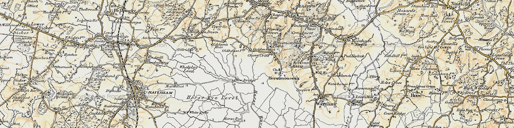 Old map of Herstmonceux Castle in 1898