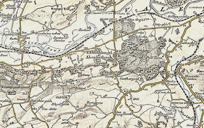 Old map of Berrach in 1900-1901