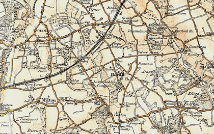 Old map of Hordle Grange in 1897-1909