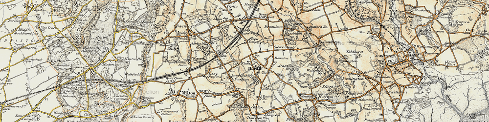 Old map of Hordle Grange in 1897-1909