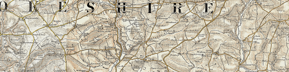 Old map of Golden Hill in 1901-1912