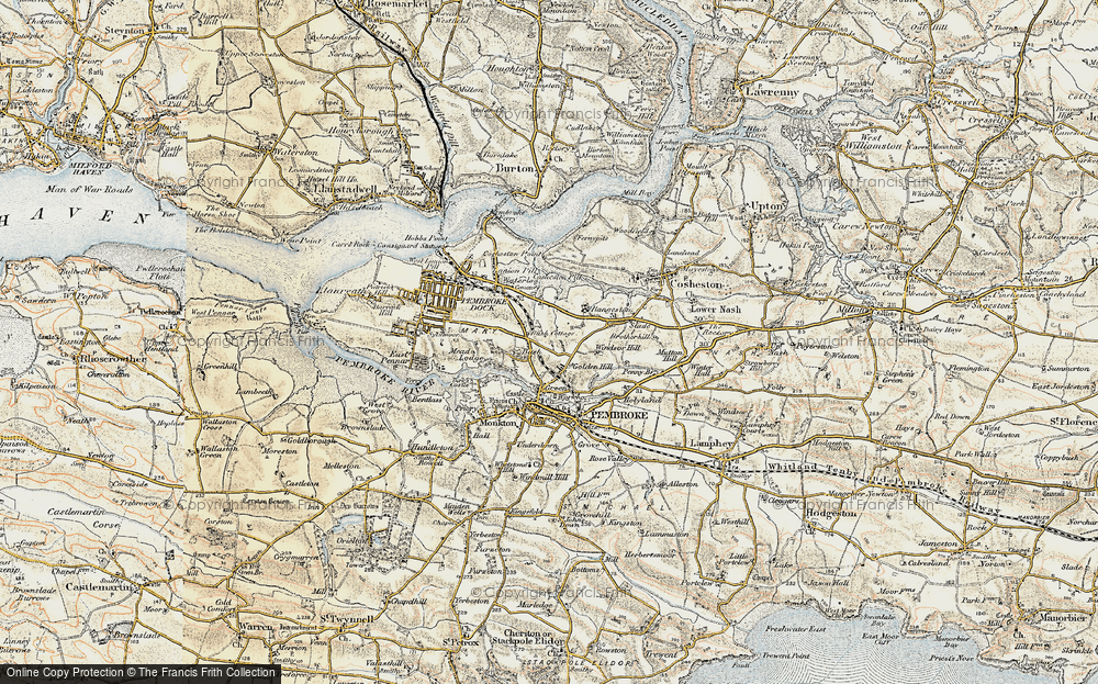 Old Map of Golden Hill, 1901-1912 in 1901-1912