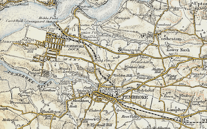 Old map of Golden Hill in 1901-1912