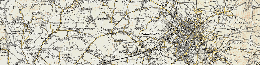 Old map of Golden Valley in 1898-1900