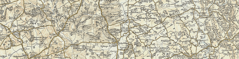 Old map of Golden Valley in 1899-1901
