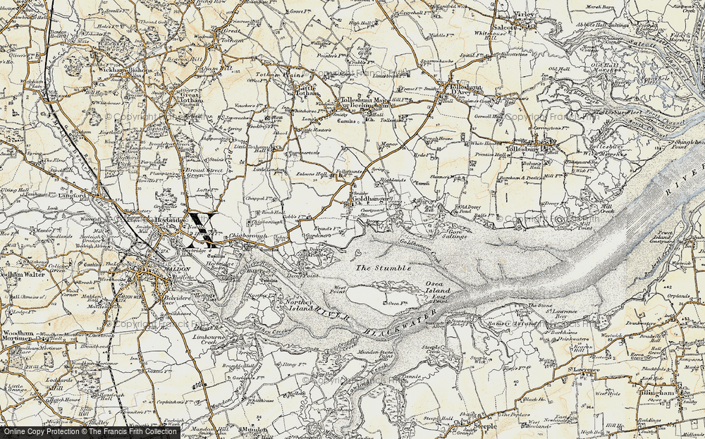 Old Map of Goldhanger, 1898 in 1898