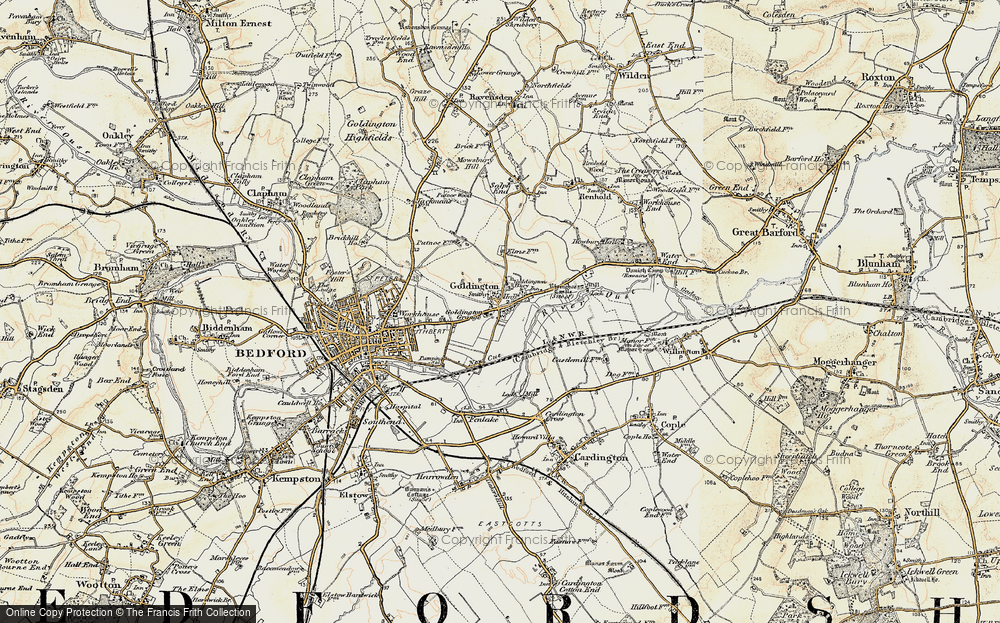 Old Map of Goldington, 1898-1901 in 1898-1901