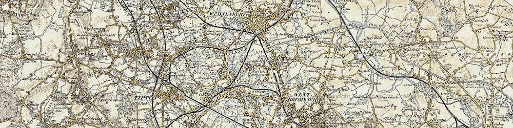 Old map of Golds Green in 1902