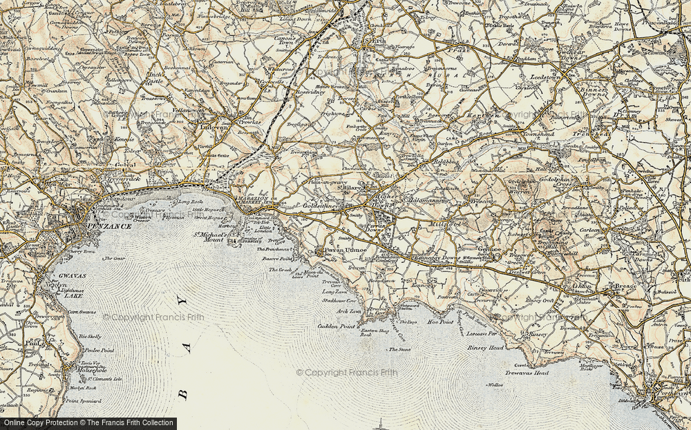 Old Map of Goldsithney, 1900 in 1900