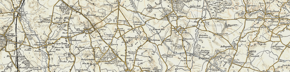 Old map of Goldstone in 1902