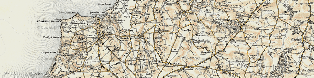 Old map of Higher Penwartha in 1900