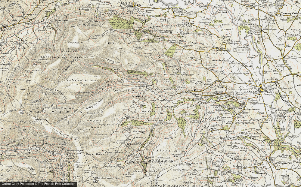 Old Map of Historic Map covering Agra Crags in 1903-1904