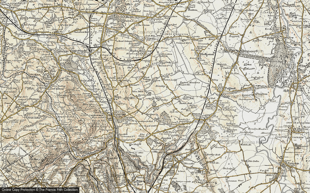 Old Map of Historic Map covering Burton Lodge in 1902-1903