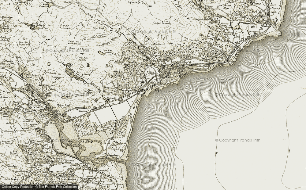 Historic Ordnance Survey Map of Golspie, 1910-1912