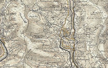 Old map of Golynos in 1899-1900