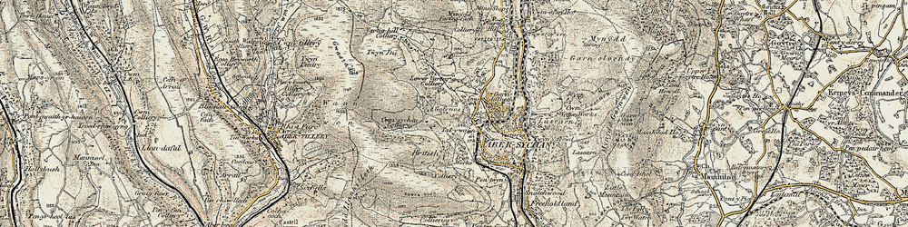 Old map of Golynos in 1899-1900