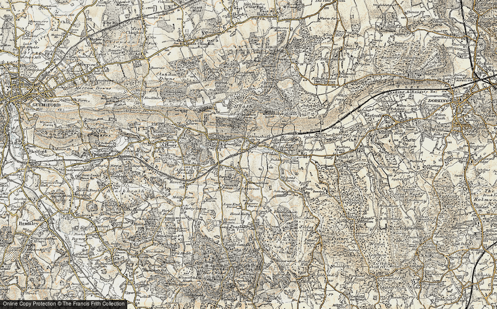 Old Map of Gomshall, 1898-1909 in 1898-1909