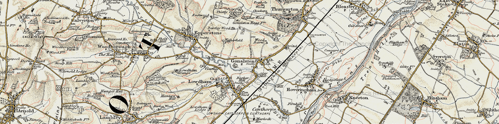 Old map of Gonalston in 1902