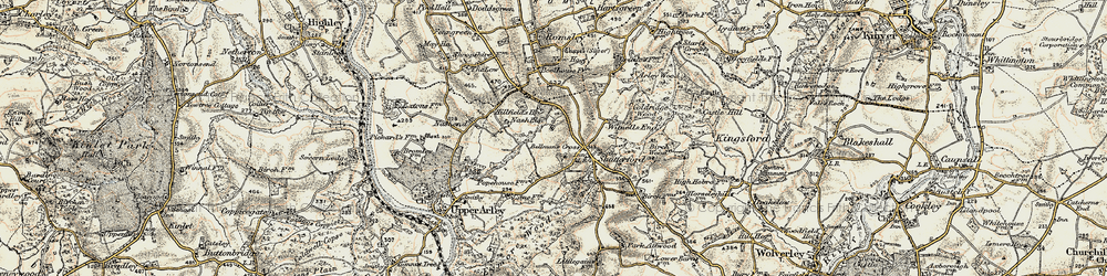 Old map of Bellman's Cross in 1901-1902