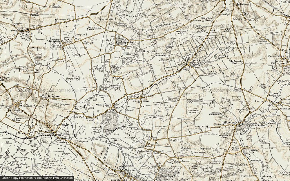 Old Map of Gooderstone, 1901-1902 in 1901-1902
