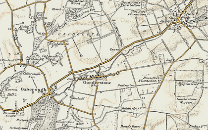 Old map of Gooderstone in 1901-1902