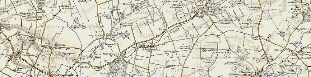 Old map of Gooderstone in 1901-1902