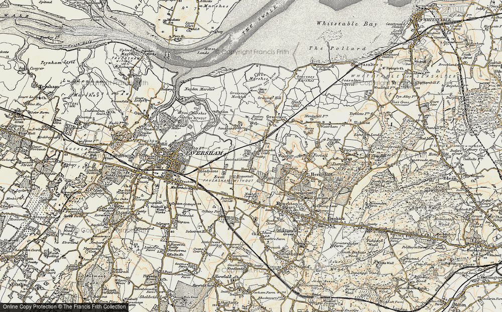 Old Map of Goodnestone, 1897-1898 in 1897-1898