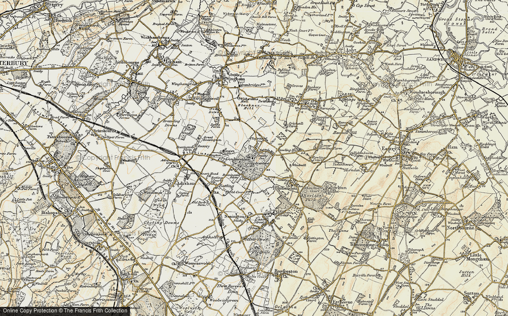 Old Map of Goodnestone, 1898-1899 in 1898-1899