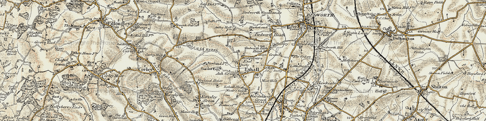 Old map of Goodyers End in 1901-1902