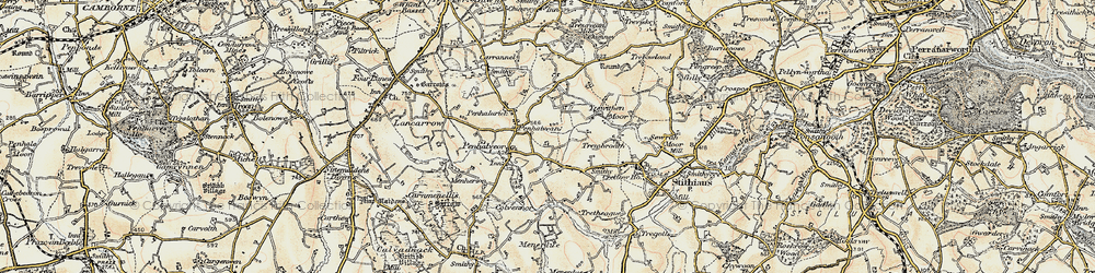 Old map of Goonlaze in 1900