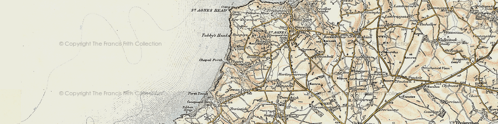 Old map of Goonvrea in 1900