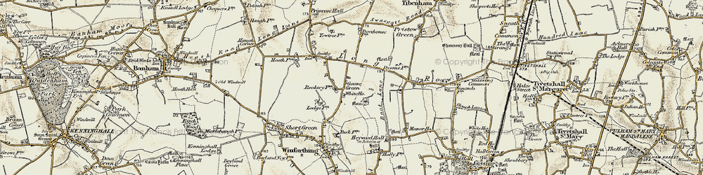 Old map of Heywood Hall in 1901-1902