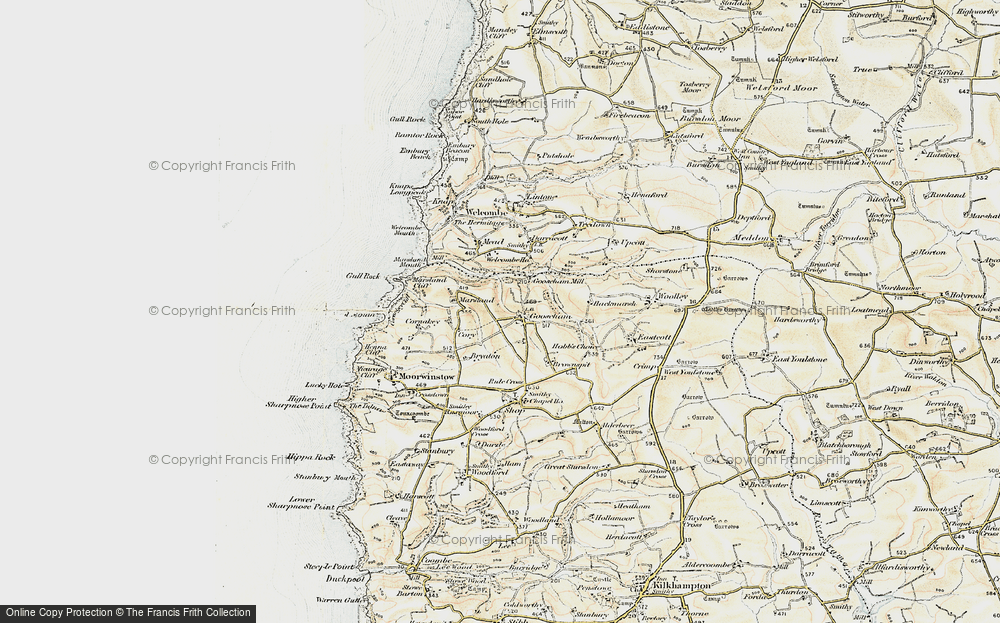Old Map of Gooseham, 1900 in 1900
