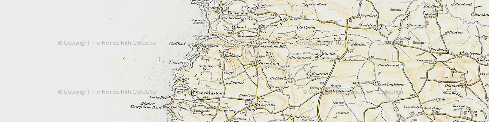 Old map of Gooseham in 1900