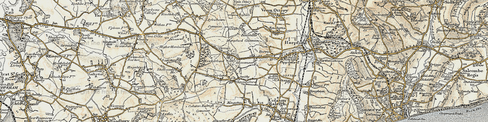 Old map of Aylesbeare Common in 1899