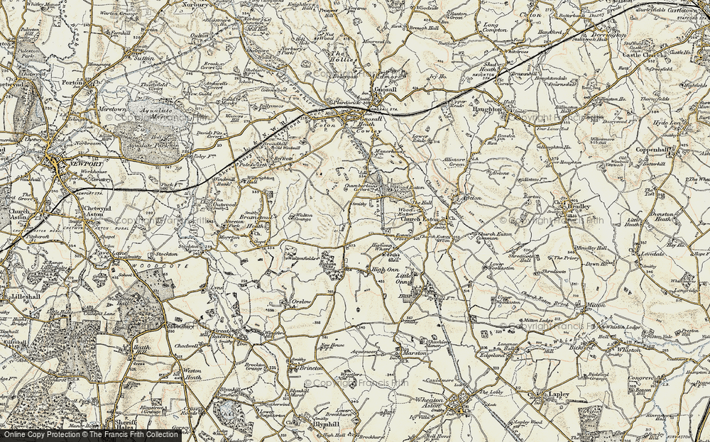 Old Map of Historic Map covering Lower Cowley in 1902