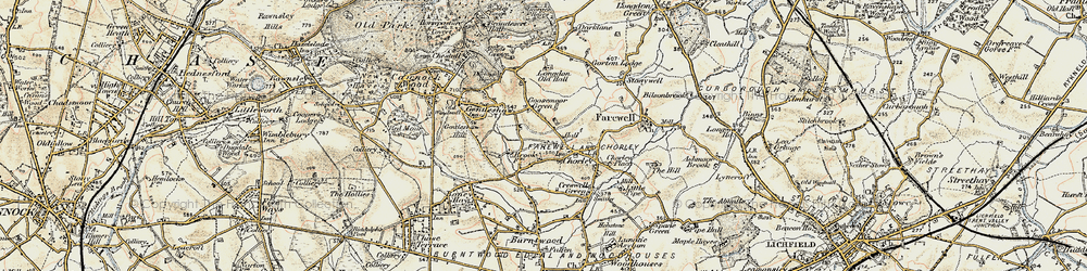 Old map of Goosemoor Green in 1902