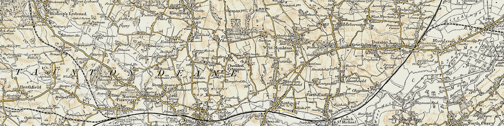 Old map of Goosenford in 1898-1900