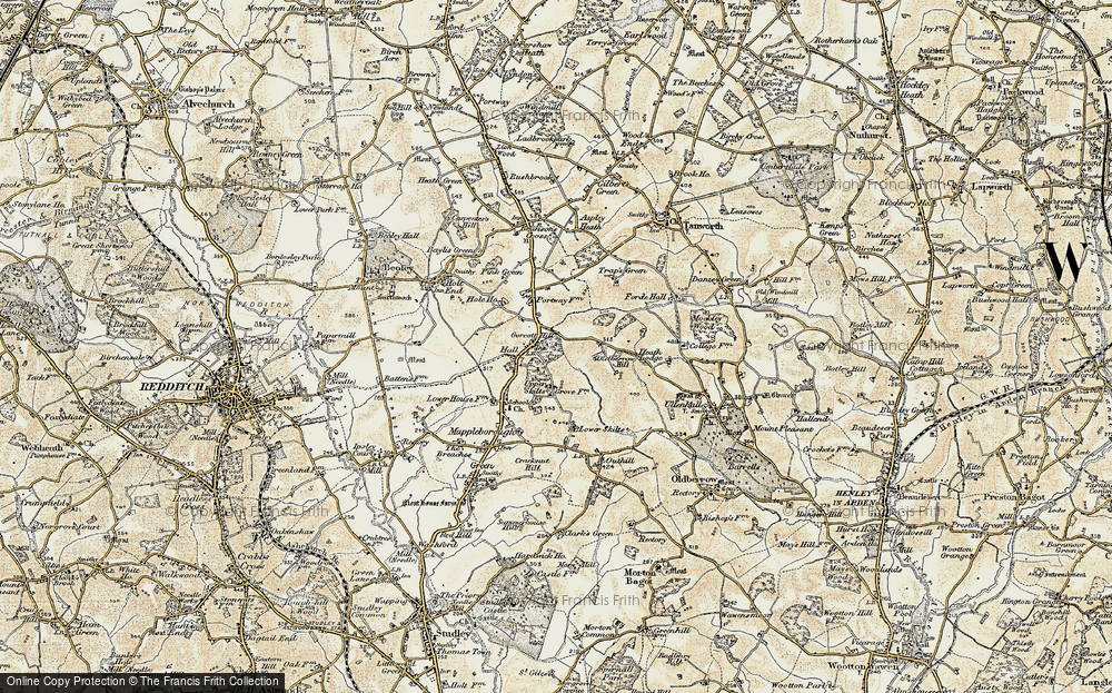 Old Map of Gorcott Hill, 1901-1902 in 1901-1902