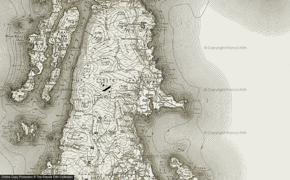 Old Map of Historic Map covering Aith in 1911-1912